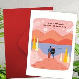 Romantic Greeting Card – Blank Inside – New
